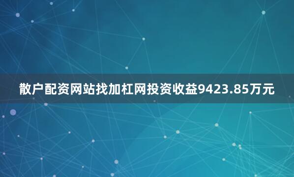 散户配资网站找加杠网投资收益9423.85万元